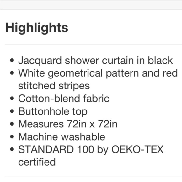 NWT JUNGALOW × OPALHOUSE day in day out shower curtain -black - Picture 6 of 8